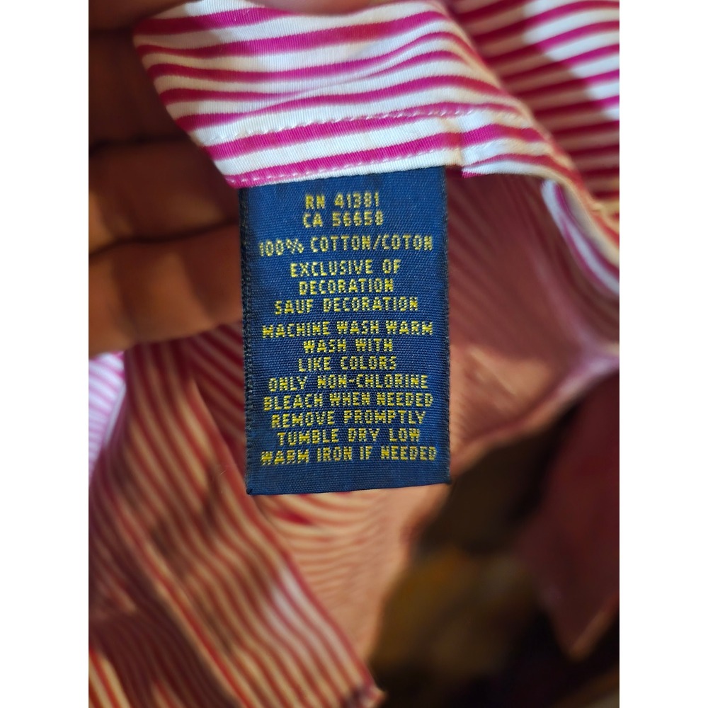 Polo by Ralph Lauren Pink Striped Button-Down Shirt - Picture 6 of 7